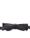 Elegant Black Paisley Silk-Wool Blend Bow Tie