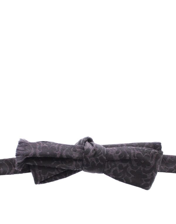 4354542.jpg Elegant Black Paisley Silk-Wool Blend Bow Tie