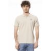 Beige Cotton Men Polo Shirt