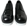 Sophisticated Black and White Leather Derby Shoes