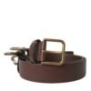 4383561.jpg Elegant Brown Calf Leather Belt - Timeless Accessory