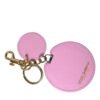 4396850.jpg Elegant Pink Gold Leather Keychain