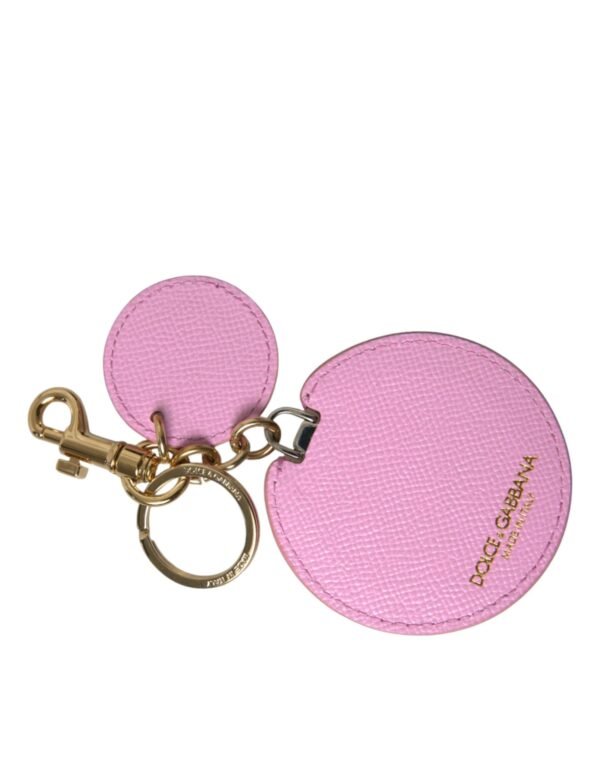 4396850.jpg Elegant Pink Gold Leather Keychain