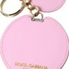4396852.jpg Elegant Pink Gold Leather Keychain
