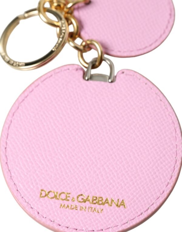 4396852.jpg Elegant Pink Gold Leather Keychain