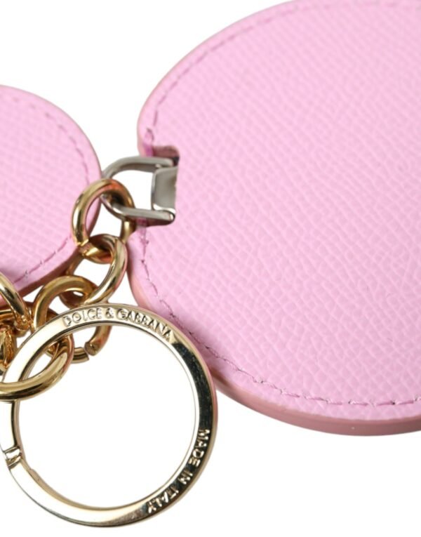 4396853.jpg Elegant Pink Gold Leather Keychain