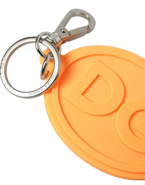 Elegant Orange Charm Keyring with Silver Detail