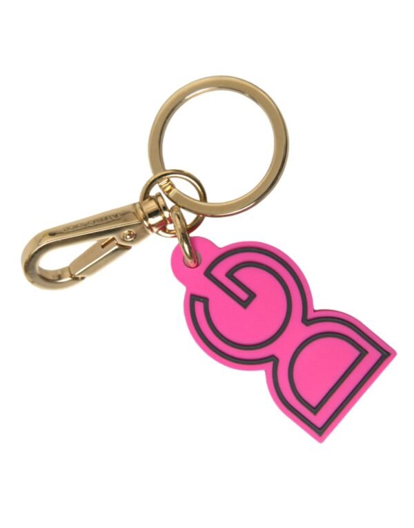 4396951.jpg Chic Gold and Pink Logo Keychain