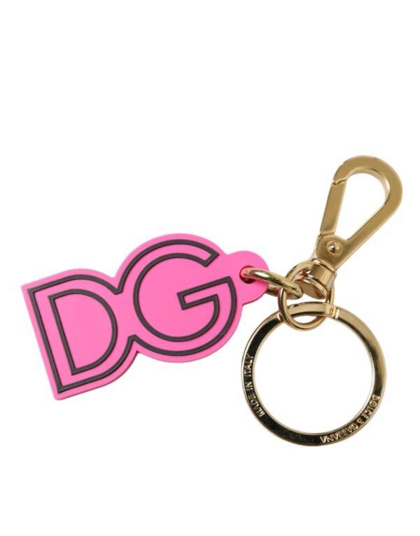 4396952.jpg Chic Gold and Pink Logo Keychain