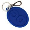 4396955.jpg Elegant Blue Rubber Keychain with Brass Accents