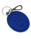 Elegant Blue Rubber Keychain with Brass Accents