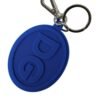 4396956.jpg Elegant Blue Rubber Keychain with Brass Accents