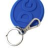 4396957.jpg Elegant Blue Rubber Keychain with Brass Accents