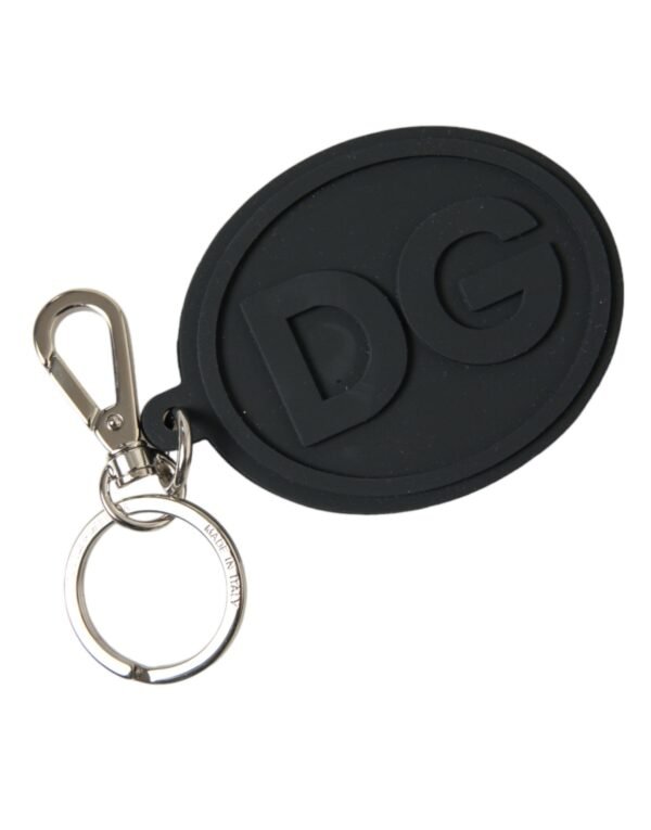 4396960.jpg Chic Black and Silver Logo Keychain
