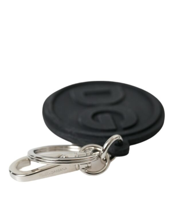 4396962.jpg Chic Black and Silver Logo Keychain