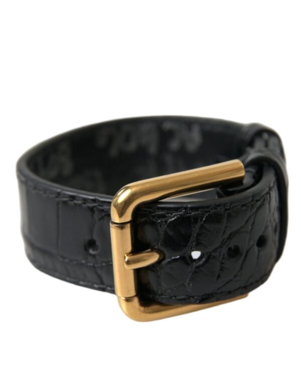 4397006.jpg Elegant Gold Black Leather Bracelet