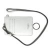 White Calf Leather Lanyard Logo Card Holder Wallet