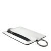 White Calf Leather Lanyard Logo Card Holder Wallet