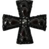 Black Crystals Embellished Cross Pin Brooch