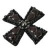 Black Crystals Embellished Cross Pin Brooch