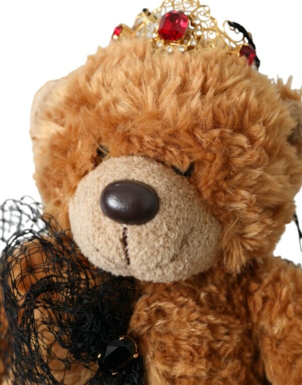 4404723.jpg Brown Teddy Bear Gold Crystal Crown Hair Band Diadem