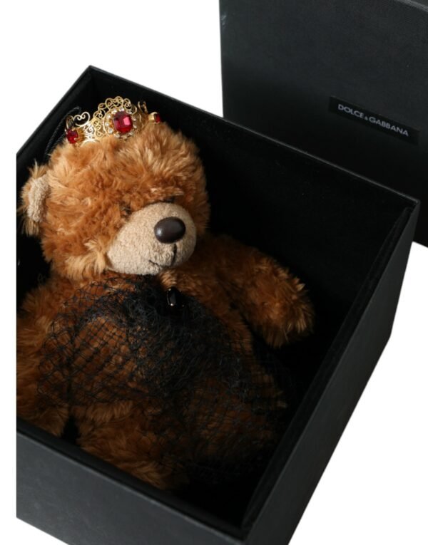 4404727.jpg Brown Teddy Bear Gold Crystal Crown Hair Band Diadem