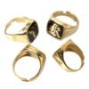 Gold Brass KING Enamel Set of 4 Ring