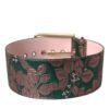 4413617.jpg Multicolor Floral Jacquard Lurex Gold Buckle Belt