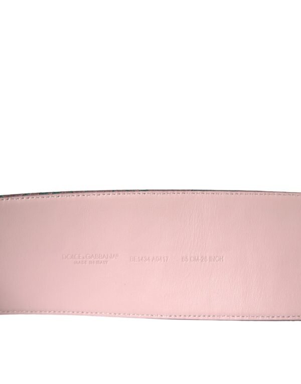 4413619.jpg Multicolor Floral Jacquard Lurex Gold Buckle Belt