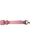 Pink Leather Crystal Chain Embellished Belt