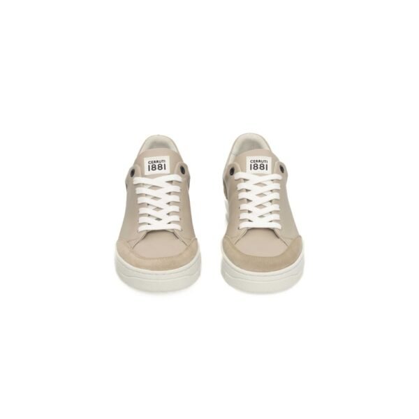 Beige Cowhide Women Sneaker