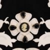 Black White Floral Baroque Crystal Pencil Skirt