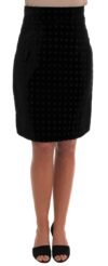 Baroque Embroidered Velvet Pencil Skirt