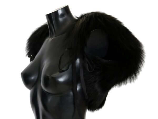 467128.jpg Elegant Black Silver Fox Fur Scarf
