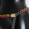 Elegant Multicolor Crystal-Embellished Belt