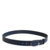 Blue Leather Classic Metal Logo Buckle Belt