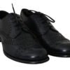 Elegant Blue Leather Wingtip Derby Shoes