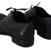 Elegant Blue Leather Wingtip Derby Shoes