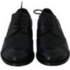 Elegant Blue Leather Wingtip Derby Shoes