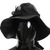 Elegant Black Leather Cloche Cap