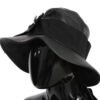Elegant Black Leather Cloche Cap