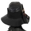 Elegant Black Leather Cloche Cap