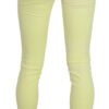 Chic Yellow Low Waist Skinny Casual Trousers