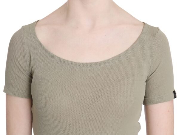 Chic Gray Nylon Tank Top with Designer Flair