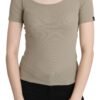 Chic Gray Nylon Tank Top with Designer Flair