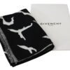 1458043.jpg Elegant Unisex Wool-Silk Scarf in Black & White