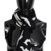 1458044.jpg Elegant Unisex Wool-Silk Scarf in Black & White