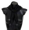 Elegant Black Wool Scarf with Embroidered Logo
