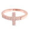 Elegant Pink Crystal Encrusted Silver Ring