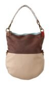 Chic Multicolor Leather Tote with Gold Accents